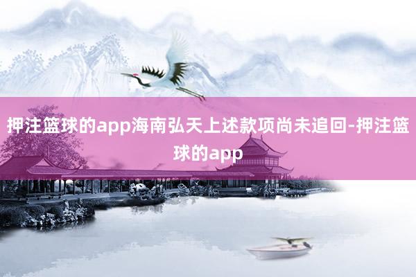 押注篮球的app海南弘天上述款项尚未追回-押注篮球的app