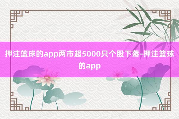 押注篮球的app两市超5000只个股下落-押注篮球的app