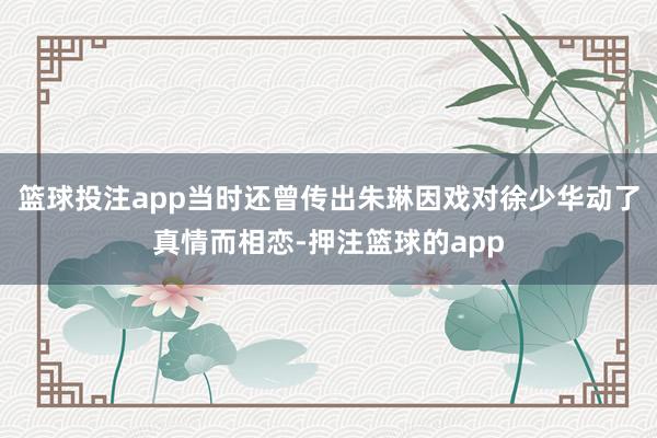 篮球投注app当时还曾传出朱琳因戏对徐少华动了真情而相恋-押注篮球的app