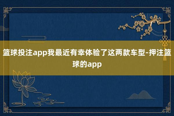 篮球投注app我最近有幸体验了这两款车型-押注篮球的app