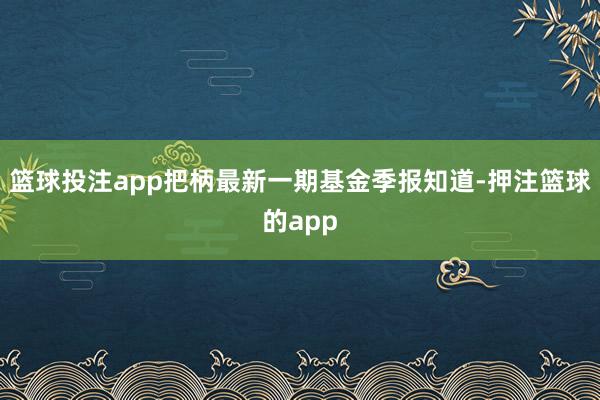 篮球投注app把柄最新一期基金季报知道-押注篮球的app