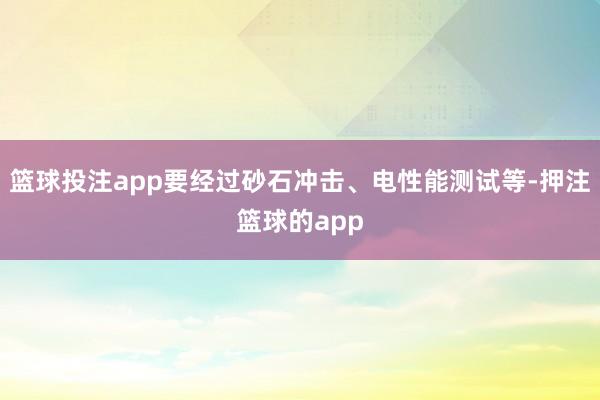 篮球投注app要经过砂石冲击、电性能测试等-押注篮球的app