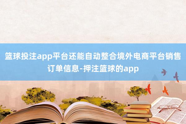 篮球投注app平台还能自动整合境外电商平台销售订单信息-押注篮球的app