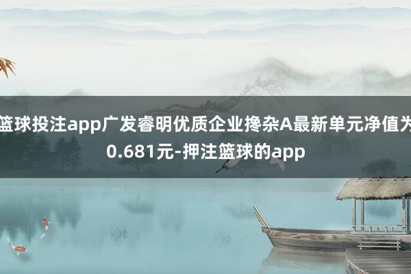 篮球投注app广发睿明优质企业搀杂A最新单元净值为0.681元-押注篮球的app