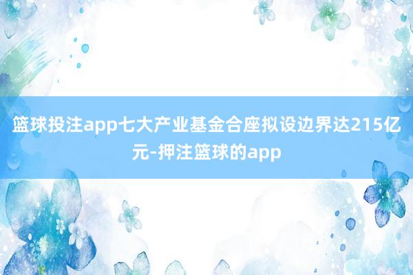 篮球投注app七大产业基金合座拟设边界达215亿元-押注篮球的app