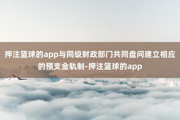 押注篮球的app与同级财政部门共同盘问建立相应的预支金轨制-押注篮球的app