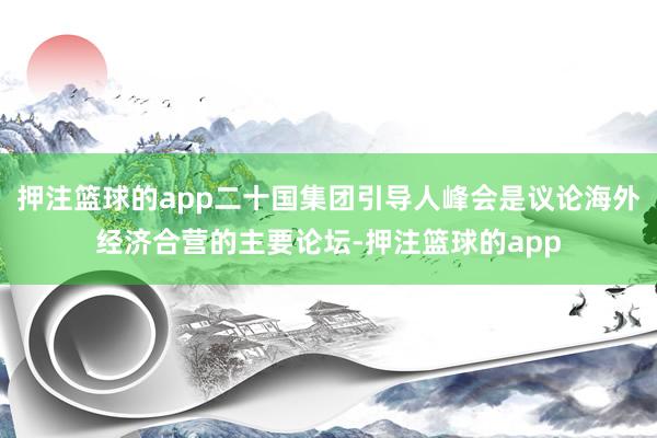 押注篮球的app二十国集团引导人峰会是议论海外经济合营的主要论坛-押注篮球的app