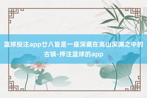 篮球投注app廿八皆是一座深藏在高山深渊之中的古镇-押注篮球的app