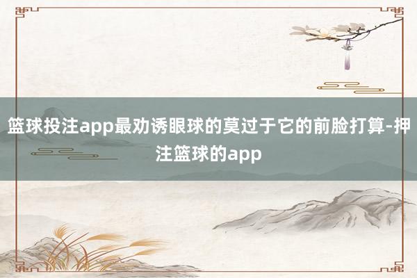 篮球投注app最劝诱眼球的莫过于它的前脸打算-押注篮球的app