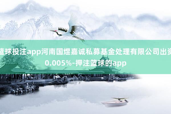 篮球投注app河南国煜嘉诚私募基金处理有限公司出资0.005%-押注篮球的app