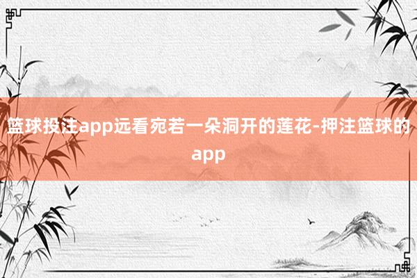 篮球投注app远看宛若一朵洞开的莲花-押注篮球的app