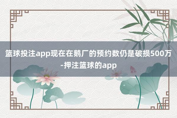 篮球投注app现在在鹅厂的预约数仍是破损500万-押注篮球的app