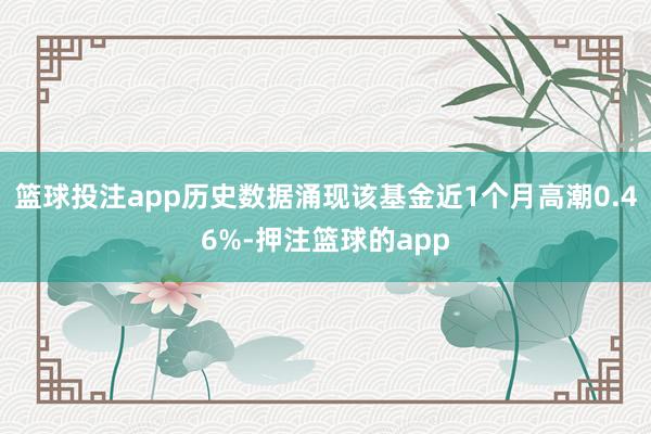 篮球投注app历史数据涌现该基金近1个月高潮0.46%-押注篮球的app