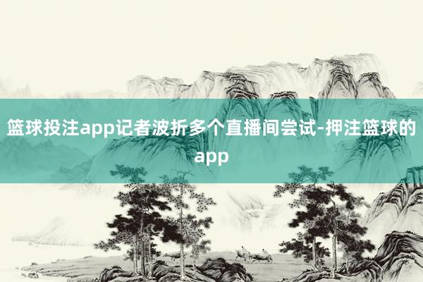 篮球投注app记者波折多个直播间尝试-押注篮球的app