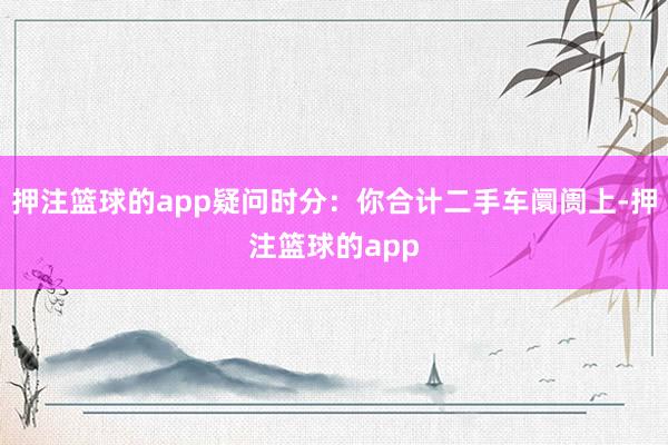 押注篮球的app疑问时分：你合计二手车阛阓上-押注篮球的app