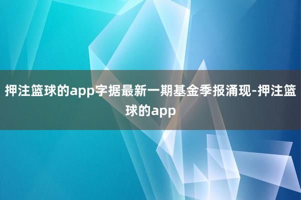 押注篮球的app字据最新一期基金季报涌现-押注篮球的app