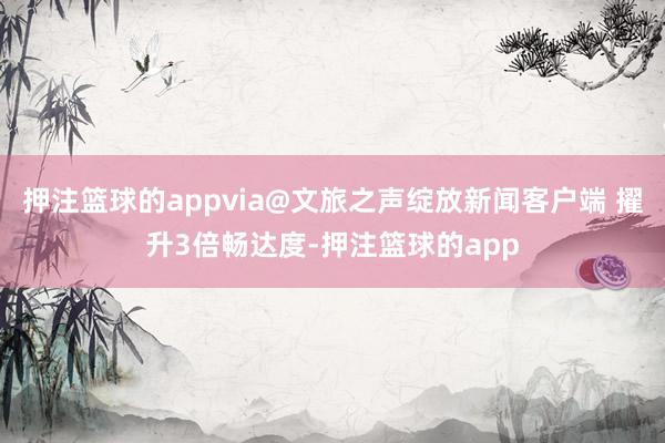 押注篮球的appvia@文旅之声绽放新闻客户端 擢升3倍畅达度-押注篮球的app