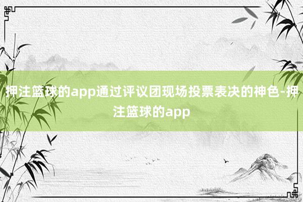 押注篮球的app通过评议团现场投票表决的神色-押注篮球的app