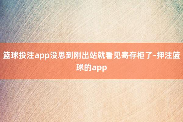 篮球投注app没思到刚出站就看见寄存柜了-押注篮球的app