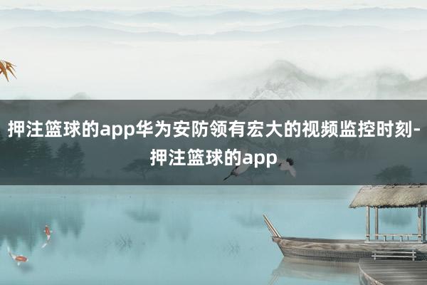 押注篮球的app华为安防领有宏大的视频监控时刻-押注篮球的app