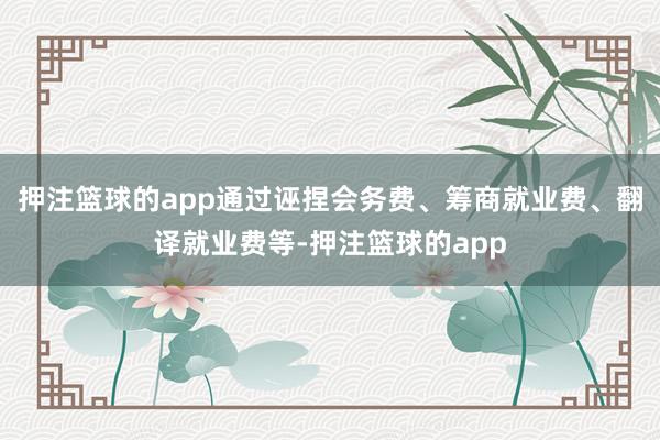 押注篮球的app通过诬捏会务费、筹商就业费、翻译就业费等-押注篮球的app